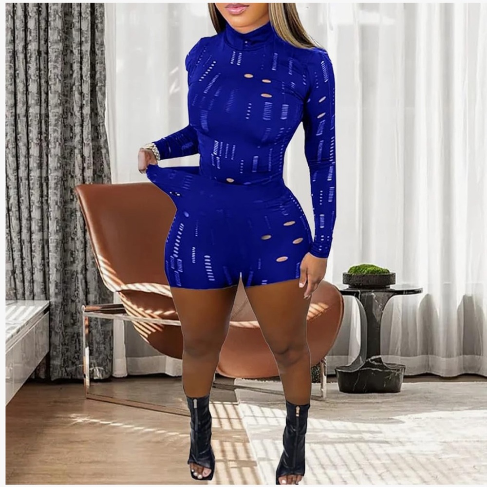 2 Piece Mesh Hollow Pants Set